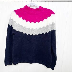 Talbots Pink, White, Gray, and Black Sweater